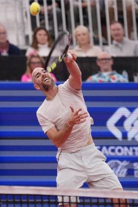February 10, 2024, Dallas, Texas, United States: February 10, 2024, Dallas, Texas, United States: Adrian Mannarino (FRA) serves to Marcos Giron (USA) in men s Singles quarter final match during the Dallas Open at the Styslinger ALTEC Tennis Center on the campus of Southern Methodist University. on Wednesday February 10, 2024 in Dallas, Texas, United States. Dallas United States - ZUMAe321 20240210_zsa_e321_029 Copyright: xJavierxVicenciox xEyepixxGroupx