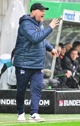 21 02 2024 Soccer Season 2023 2024 2 Soccer Bundesliga 21 Matchday SpVgg Greuther Fürth Kleeblatt Hertha BSC Berlin Sportfoto Zink xmexzix DFL regulations prohibit any use of photographs as image sequences and or quasi video only for editorial use Pal Dardai Trainer Hertha BSC Berlin