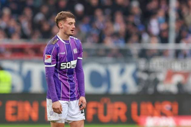 Michael Cuisance VfL Osnabrueck looks disappointed, 2 Bundesliga, VfL Osnabrueck vs Hansa Rostock, Bremer Bruecke, 11 02 2024, Osnabrueck, Germany