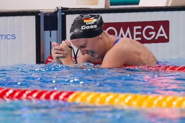 Sport Themen der Woche KW06 Sport Bilder des Tages SWIMMING - World Aquatics Championships 2024 DOHA,QATAR,11.FEB.24 - SWIMMING - World Aquatics Championships Doha 2024,400m freestyle, women. Image shows Isabel Gose (GER).  GEPAxpictures xPhilippxBrem