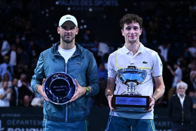 Open 13 Provence - Marseille Ugo Humbert (FRA) wins the final round match at the Open 13 Provence in Marseille, on February, 11, 2024. Photo by Corinne Dubreuil ABACAPRESS.COM Marseille France  Copyright: xDubreuilxCorinne ABACAx