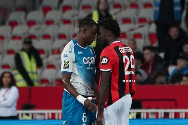 Denis Zakaria (AS Monaco) - Evann Guesssand (OGC Nice) FOOTBALL : OGC Nice vs AS Monaco - Ligue 1 Uber Eats - Nice - 11 02 2024 NorbertScanella Panoramic 
