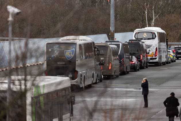 12 02 2024, GER, Football, Season 2023 2024, Arrival Real Madrid at Erfurt Airport In the picture you can see the team of Real Madrid Erfurt Airport Thuringia Germany