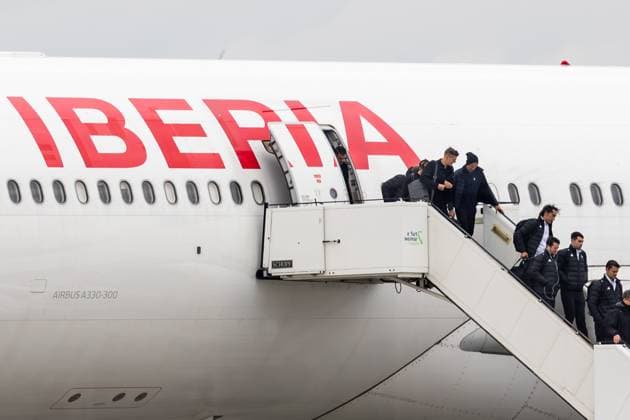 12 02 2024, GER, Football, Season 2023 2024, Arrival Real Madrid at Erfurt Airport In the picture you can see the team of Real Madrid Erfurt Airport Thuringia Germany