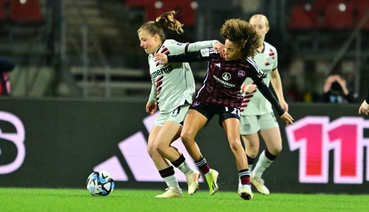 12 02 2024 Soccer Season 2023 2024 1 Womens Soccer Bundesliga 13 Matchday 1 FC Nürnberg FCN Club Bayern 04 Leverkusen Sportfoto Zink xwoxzix Kristin Kögel Koegel 11, Bayer Leverkusen Amira Arfaoui 74, 1 FC Nürnberg FCN