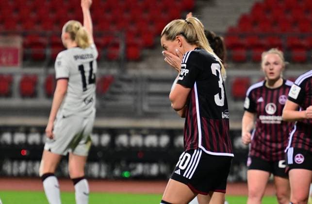 12 02 2024 Soccer Season 2023 2024 1 Womens Soccer Bundesliga 13 Matchday 1 FC Nürnberg FCN Club Bayern 04 Leverkusen Sportfoto Zink xwoxzix Medina Desic 30, 1 FC Nürnberg FCN disappointed Disappointment