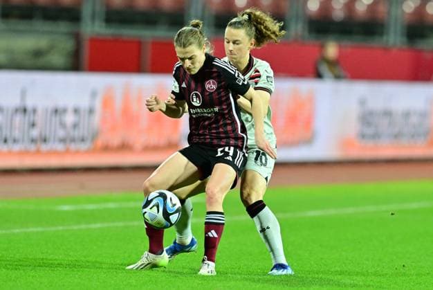 12 02 2024 Soccer Season 2023 2024 1 Womens Soccer Bundesliga 13 Matchday 1 FC Nürnberg FCN Club Bayern 04 Leverkusen Sportfoto Zink xwoxzix Nastassja Lein 24, 1 FC Nürnberg FCN Synne Skinnes Hansen 10, Bayer Leverkusen