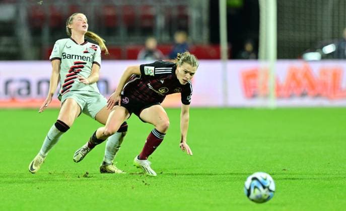 12 02 2024 Soccer Season 2023 2024 1 Womens Soccer Bundesliga 13 Matchday 1 FC Nuremberg FCN Club Bayern 04 Leverkusen Sportfoto Zink xwoxzix Karolina Lea Vilhjalmsdottir 18, Bayer Leverkusen Nastassja Lein 24, 1 FC Nuremberg FCN