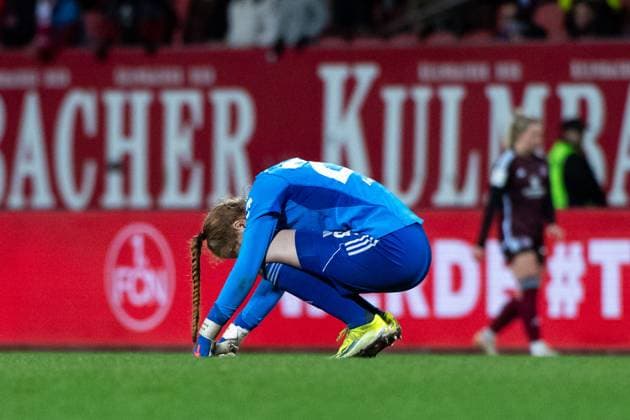 Kristin Krammer FC Nuernberg, 25 is disappointed about the defeat, GER, FC Nuernberg vs Bayer 04 Leverkusen, Football Google Pixel Womens Bundesliga, Matchday 13, Season 2023 2024, 12 02 2024 DFB regulations prohibit any use of photographs as image sequences and or quasi video GER, FC Nuernberg vs Bayer 04 Leverkusen, Football Google Pixel Womens Bundesliga, Matchday 13, Season 2023 2024, 12 02 2024 Nuernberg Copyright: xEibner-Pressefoto Memmlerx EP_MMR