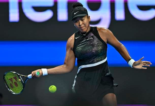 Qatar TotalEnergies Open - Day 2 Naomi Osaka of Japan is playing in her first-round match against Caroline Garcia of France at the WTA, Tennis Damen 1000-Qatar TotalEnergies Open tennis tournament at the Khalifa International Tennis Complex in Doha, Qatar, on February 12, 2024. DOHA Qatar  Copyright: xNoushadxThekkayilx originalFilename:varittyakkal-qatartot240212_npUAO.jpg