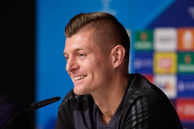 Real Madrid s training and press conference, PK, Pressekonferenz in Leipzig - 12 Feb 2024 Toni Kroos of Real Madrid attends a press conference on the eve of the UEFA Champions League round of 16, first-leg football match between RB Leipzig and Real Madrid CF in the Red Bull Arena. Leipzig Germany Copyright: xFedericoxTitonex xSOPAxImagesx FTITONE_0003
