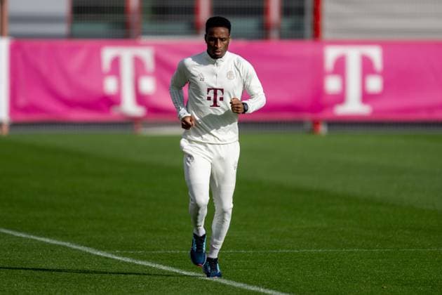 Bouna Sarr 20 FC Bayern Muenchen , final training before the Champions League match, round of 16 first leg against Lazio Rome, season 2023 2024 at Saebener Strasse 13 02 2024 DFB regulations prohibit any use of photographs as image sequences and or quasi video Muenchen Bayern Germany Copyright: xkolbert-press UlrichxGamelx
