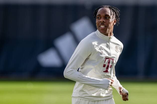 Mathys Tel 39 FC Bayern Muenchen , final training before the Champions League match, round of 16 first leg against Lazio Rome, season 2023 2024 at Saebener Strasse 13 02 2024 DFB regulations prohibit any use of photographs as image sequences and or quasi video Muenchen Bayern Germany Copyright: xkolbert-press UlrichxGamelx