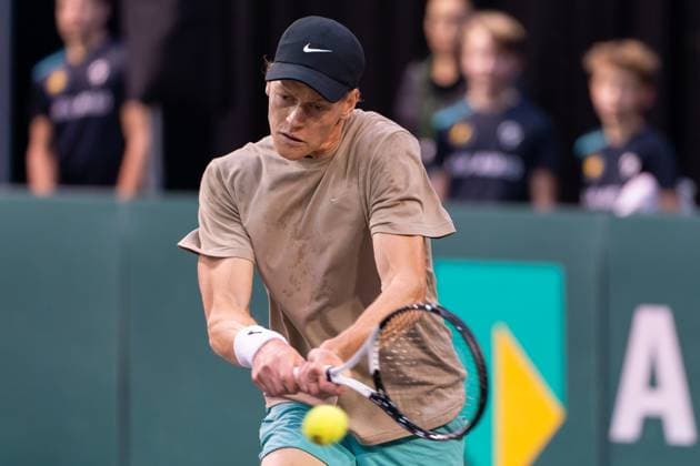 2024-02-13 ABN AMRO Open 2024 - Day 2 ROTTERDAM, NETHERLANDS - FEBRUARY 13: Jannik Sinner of Italy during Day 2 of the ABN AMRO Open 2024 at Ahoy on February 13, 2024 in Rotterdam, Netherlands. (Photo by Joris Verwijst BSR Agency) Rotterdam Netherlands Content not available for redistribution in The Netherlands directly or indirectly through any third parties. Copyright: xBSRxAgencyx