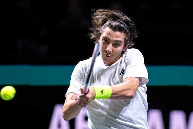 2024-02-13 ABN AMRO Open 2024 - Day 2 ROTTERDAM, NETHERLANDS - FEBRUARY 13: Alexander Shevchenko of Kazakhstan during Day 2 of the ABN AMRO Open 2024 at Ahoy on February 13, 2024 in Rotterdam, Netherlands. (Photo by Joris Verwijst BSR Agency) Rotterdam Netherlands Content not available for redistribution in The Netherlands directly or indirectly through any third parties. Copyright: xBSRxAgencyx