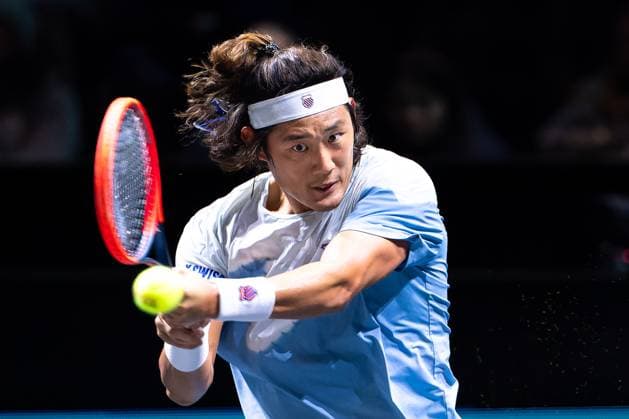 2024-02-13 ABN AMRO Open 2024 - Day 2 ROTTERDAM, NETHERLANDS - FEBRUARY 13: Zhang Zhizhen of China during Day 2 of the ABN AMRO Open 2024 at Ahoy on February 13, 2024 in Rotterdam, Netherlands. (Photo by Joris Verwijst BSR Agency) Rotterdam Netherlands Content not available for redistribution in The Netherlands directly or indirectly through any third parties. Copyright: xBSRxAgencyx