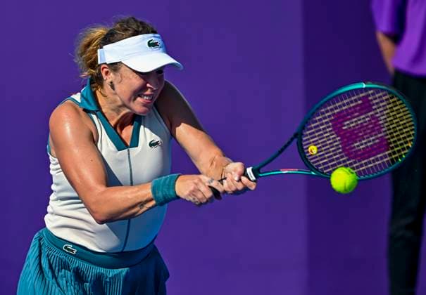 Qatar TotalEnergies Open - Day 3 Anastasia Pavlyuchenkova is playing in her second-round match against Marta Kostyuk of Ukraine at the WTA, Tennis Damen 1000-Qatar TotalEnergies Open tennis tournament at the Khalifa International Tennis Complex in Doha, Qatar, on February 13, 2024. DOHA Qatar  Copyright: xNoushadxThekkayilx originalFilename:varittyakkal-qatartot240213_npqNv.jpg