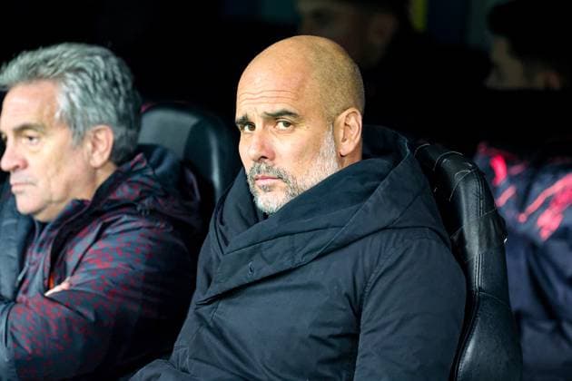 FC Copenhagen v Manchester City Champions League 13 02 2024. Pep Guardiola Manager of Manchester City during the Champions League match between FC Copenhagen and Manchester City at Parken Stadium, Copenhagen, Denmark on 13 February 2024. Editorial use only , Copyright: xNigelxKeenex PSI-19018-0018