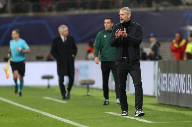 13 02 2024, xtgx, Football UEFA Champions League 1 8 Final, RB Leipzig Real Madrid emspor, v l Coach Marco Rose RB Leipzig DFL DFB REGULATIONS PROHIBIT ANY USE OF PHOTOGRAPHS as IMAGE SEQUENCES and or QUASI VIDEO Leipzig