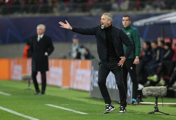 13 02 2024, xtgx, Football UEFA Champions League 1 8 Final, RB Leipzig Real Madrid emspor, v l Coach Marco Rose RB Leipzig DFL DFB REGULATIONS PROHIBIT ANY USE OF PHOTOGRAPHS as IMAGE SEQUENCES and or QUASI VIDEO Leipzig