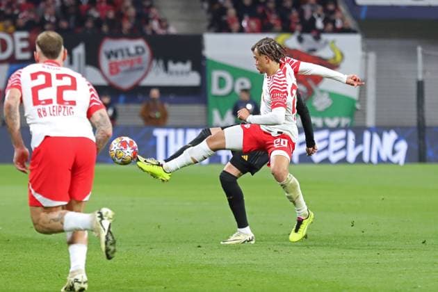 Champions League, Round of 16 RB Leipzig vs Real Madrid, 13 02 24 Xavi Simons 20, RB Leipzig Football, UEFA Champions League, Season 2023 2024, Round of 16 RB Leipzig vs Real Madrid on 13 02 24 at the Red Bull Arena, Leipzig Copyright: xBEAUTIFULxSPORTS JanxKaeferx