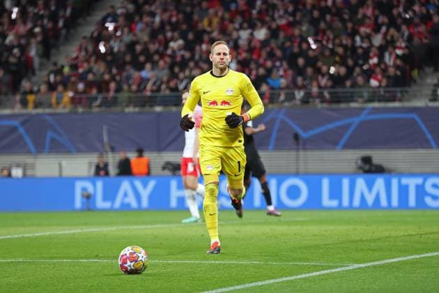 Champions League, Round of 16 RB Leipzig vs Real Madrid, 13 02 24 Goalkeeper Peter Gulacsi 1, RB Leipzig Football, UEFA Champions League, Season 2023 2024, Round of 16 RB Leipzig vs Real Madrid on 13 02 24 at the Red Bull Arena, Leipzig Copyright: xBEAUTIFULxSPORTS JanxKaeferx