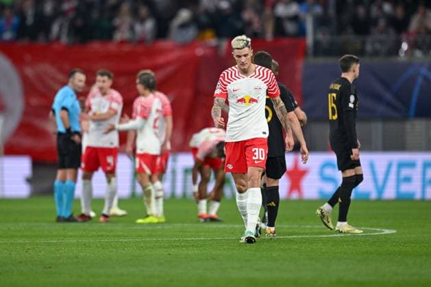 13 02 2024, Football, UCL, UEFA Champions League, Round of 16, Season 2023 2024, RB Leipzig Real Madrid, Benjamin Sesko RB Leipzig xRHR PHOTO TKx Copyright: TeresaxKroeger RHR-FOTOx RHR-FOTO TK