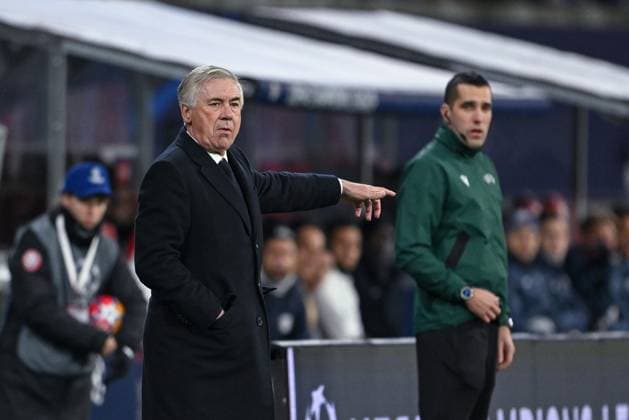 13 02 2024, Football, UCL, UEFA Champions League, Round of 16, Season 2023 2024, RB Leipzig Real Madrid, Coach Carlo Ancelotti Real Madrid xRHR PHOTO TKx Copyright: TeresaxKroeger RHR-FOTOx RHR-FOTO TK
