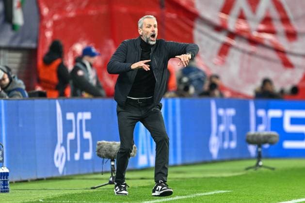 Champions League RB Leipzig Real Madrid on 13 02 2023 at the Red Bull Arena in Leipzig Coach Marco Rose RB Leipzig gives loud instructions MT