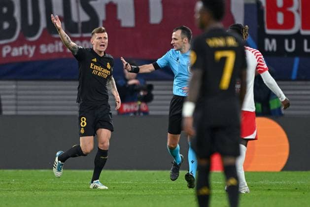 13 02 2024, Football, UCL, UEFA Champions League, Round of 16, Season 2023 2024, RB Leipzig Real Madrid,Toni Kroos Real Madrid xRHR PHOTO TKx Copyright: TeresaxKroeger RHR-FOTOx RHR-FOTO TK