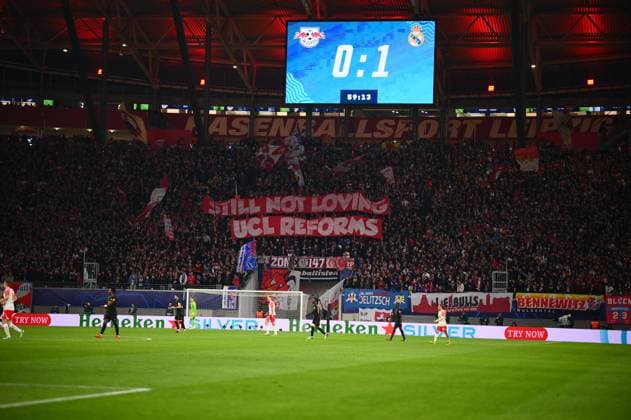 Leipzig, GERMANY - 13.02.24: The match of match UEFA Champion League RB Leipzig vs Real Madrid at Red Bull Arena  Copyright: xVITALIIxKLIUIEVx