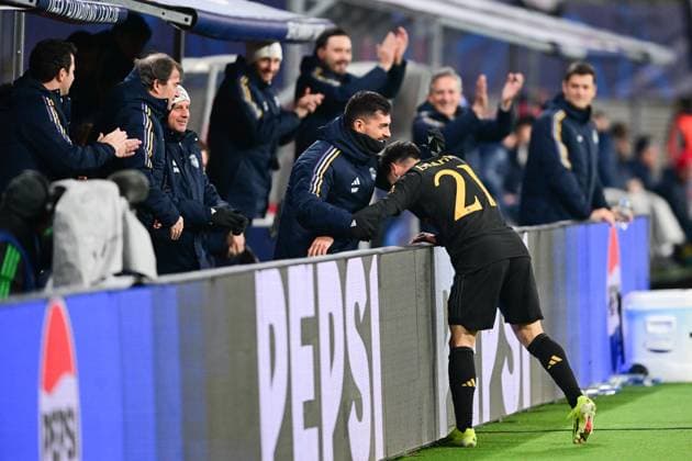 Brahim Diaz a goal celebrate during UEFA Champions league match, RB Leipzig - Real Madrid, 13. february 2024 Leipzig Germany Copyright: xx FAJ_7980