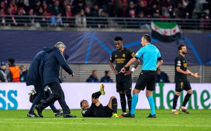 Football, men, 2023 2024 season, UEFA Champions League round of 16, first leg , RB Leipzig Real Madrid, v l Brahim Diaz, Vinicius Junior both Real , 13 02 2024, Copyright: xSebastianxRäppold MatthiasxKochx