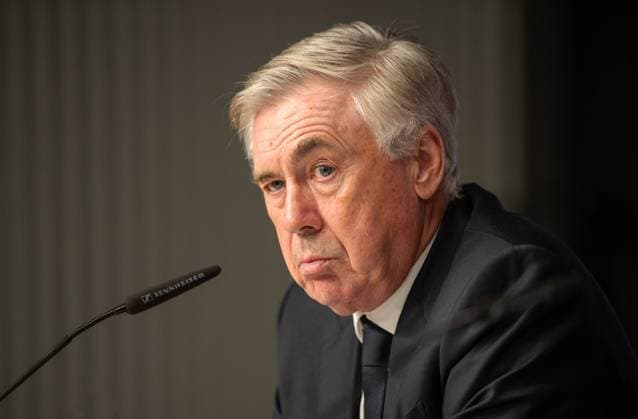 Football, Men, Season 2023 2024, UEFA Champions League Round of 16, First leg , RB Leipzig Real Madrid, Press conference with coach Carlo Ancelotti Real Madrid , 13 02 2024, Copyright: xSebastianxRäppold MatthiasxKochx