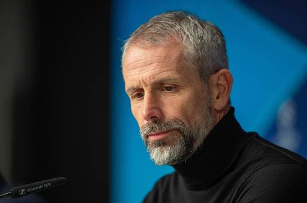 Football, Men, Season 2023 2024, UEFA Champions League Round of 16, First leg , RB Leipzig Real Madrid, Press conference with coach Marco Rose RB Leipzig , 13 02 2024, Copyright: xSebastianxRäppold MatthiasxKochx
