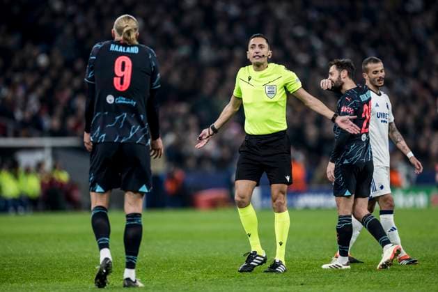 FC Copenhagen v Manchester City, UEFA Champions League football, Copenhagen, Denmark Copenhagen, Denmark. 13th, February 2024. Referee Jose Sanchez seen during UEFA Champions League match between FC Copenhagen and Manchester City at Parken in Copenhagen. Copenhagen Denmark  Copyright: xGonzalesxPhoto LassexLagonix