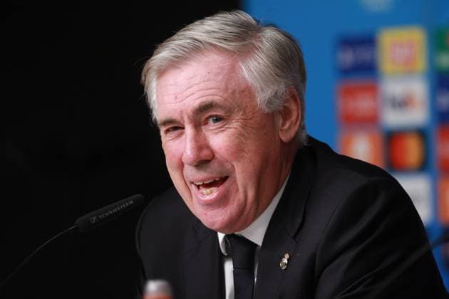 Leipzig, Saxony, Germany, 13 02 2024 Red Bull Arena Champions League RB Leipzig Real Madrid Real coach Carlo Ancelotti at a press conference after the match Copyright: xdtsxNachrichtenagenturx dts_30626