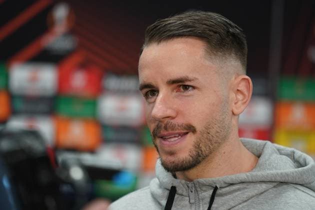 Press conference SC Freiburg in Lens, France PK with coach Christian Streich and Freiburgs Christian Günter before the match in the Europa League 2023 2024, knockout round play-offs against RC Lens at Bollaert Delelis Lens Guenter, Football, Men Copyright: xJoeranxSteinsiekx
