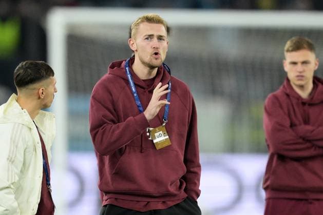 Foto Alfredo Falcone LaPresse 14 Febbraio 2024 Roma (Italia) calcio - Lazio vs Bayern Monaco - Andata ottavi di finale Uefa Champions League 2023 2024 - Stadio Olimpico di Roma. Nella foto: Matthijs de Ligt (Bayern Monaco) February 14, 2024 Rome (Italy) sport, soccer - SS Lazio vs FC Bayern Munich - Round of 16 first leg Uefa Champions League 2023 2024 - Olimpic Stadium in Rome. In the pic: Matthijs de Ligt (Bayern Monaco)  Copyright: xAlfredoxFalcone LaPressex