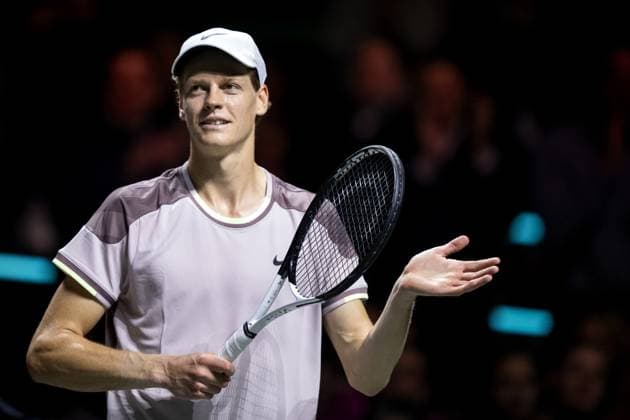ROTTERDAM - Jannik Sinner (ITA) after winning the match against Botic van de Zandschulp on the third day of the ABN AMRO Open tennis tournament in Ahoy. ANP SANDER KONING Third day 2024 xVIxANPxSportx xxANPxIVx 491125895 originalFilename: 491125895.jpg