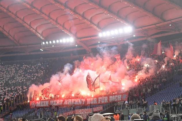 UEFA Champions League football match - SS Lazio vs Bayern Munich Bayern Munich supporters during the UEFA Champions League 2023-2024 football match between SS Lazio and Bayern Monaco at the Olympic Stadium in Rome on February 14, 2023. Rome Italy  Copyright: xIPAxSport ABACAx