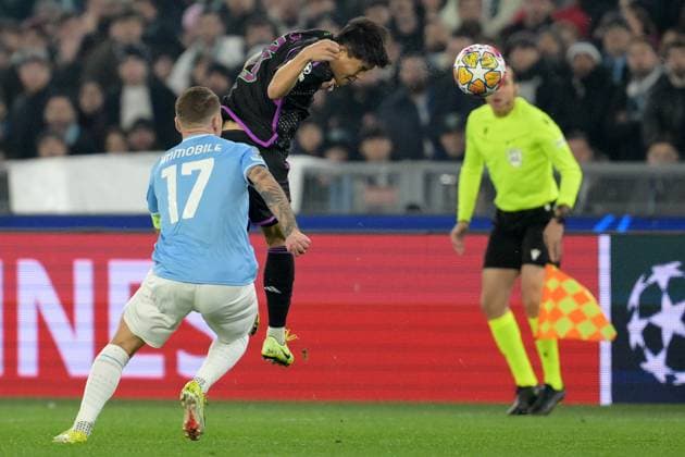 Foto Alfredo Falcone LaPresse 14 Febbraio 2024 Roma (Italia) calcio - Lazio vs Bayern Monaco - Andata ottavi di finale Uefa Champions League 2023 2024 - Stadio Olimpico di Roma. Nella foto: Minjae Kim (Bayern Monaco) February 14, 2024 Rome (Italy) sport, soccer - SS Lazio vs FC Bayern Munich - Round of 16 first leg Uefa Champions League 2023 2024 - Olimpic Stadium in Rome. In the pic: Minjae Kim (Bayern Monaco)  Copyright: xAlfredoxFalcone LaPressex