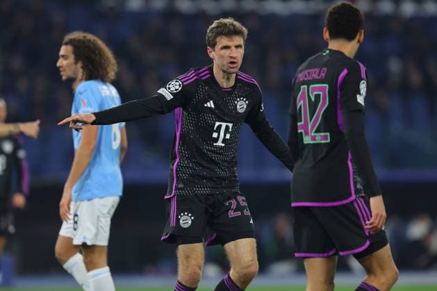 UEFA CHAMPIONS LEAGUE 2023-2024 - Round 16 - SS Lazio vs Bayern Munchen, Olympic Stadium in Rome Rome, Italy 14.2.2024: Thomas Muller of Bayern Munchen in action during the Uefa Champions League 2023-2024, round of 16 football match SS Lazio vs FC Bayern Mucnhen at Olympic Stadium in Rome. Rome Olympic italy italy Copyright: xmarcoxiacobucci