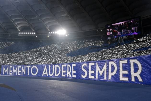 As Roma 14 02 2024 - Champions League Lazio-Bayern Monaco foto Antonello Sammarco Image Nella foto: coreografia tifosi Lazio 
