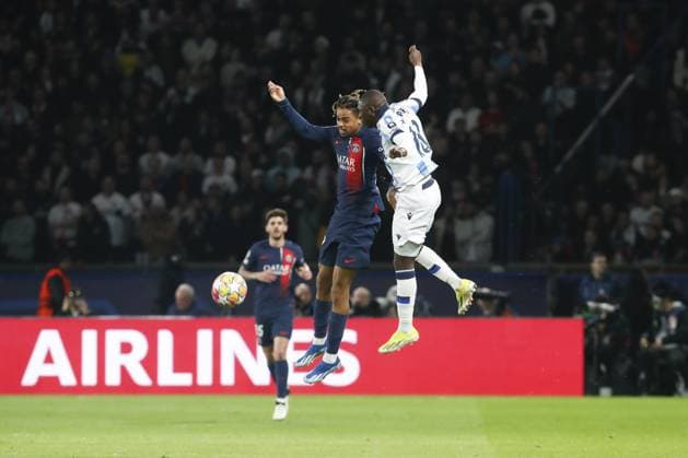 Bradley Barcola (PSG) Vs Hamari Traore (Real Sociedad) FOOTBALL : Paris Saint Germain Vs Real Sociedad - Ligue des Champions - 14 02 2024 MichaelBaucher Panoramic 