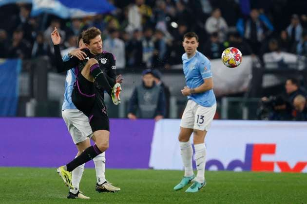 February 14, 2024, Rome, Lazio, Italy: Thomas MoÂ¼ller of Bayern during the UEFA Champions League round of 16 first leg match between SS Lazio and FC Bayern at Stadio Olimpico on February 14, 2024 in Rome, Italy. Rome Italy - ZUMAl131 20240214_zsp_l131_005 Copyright: xCiroxDexLucax
