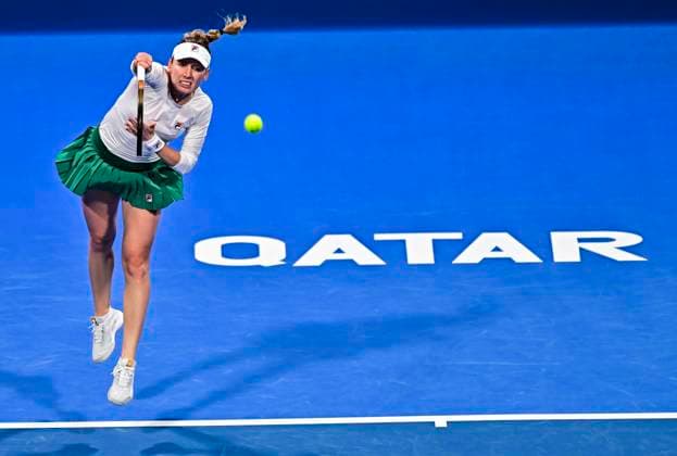 Qatar TotalEnergies Open - Day 4 Ekaterina Alexandria is in action during her third-round match against Iga Swiatek of Poland at the WTA, Tennis Damen 1000-Qatar TotalEnergies Open tennis tournament at the Khalifa International Tennis Complex in Doha, Qatar, on February 14, 2024. DOHA Qatar  Copyright: xNoushadxThekkayilx originalFilename:varittyakkal-qatartot240214_npovV.jpg