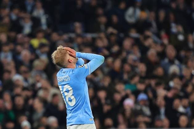 Gustav Isaksen of SS Lazio dejection during the Champions League football match between SS Lazio and FC Bayern Munchen at Olimpico stadium in Rome (Italy), February 14th, 2024. cesarexpurini