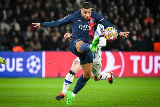 February 14, 2024, Paris, France, France: Kylian MBAPPE of PSG during the UEFA Champions League match between Paris Saint-Germain and Real Sociedad at Parc des Princes Stadium on February 14, 2024 in Paris, France. Paris France - ZUMAm308 20240214_zsp_m308_002 Copyright: xMatthieuxMirvillex