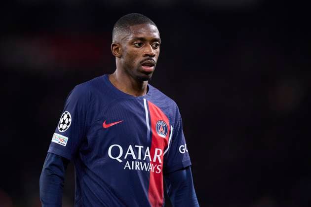 Paris Saint-Germain v Real Sociedad: Round of 16 Leg One - UEFA Champions League 2023 2024 Ousmane Dembele of Paris Saint-Germain looks on during the UEFA Champions League match between Paris Saint-Germain and Real Sociedad at Parc des Princes on February 14, 2024, in Paris, France. Paris Parc des Princes Paris France RL_PSGvRSO_075 Copyright: xRicardoxLarreinax